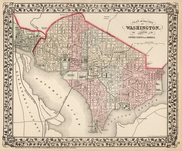 54-Mid-Atlantic Map By Samuel Augustus Mitchell Jr.