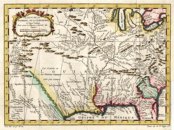 7-South, Southeast, Midwest and Southwest Map By Jacques Nicolas Bellin