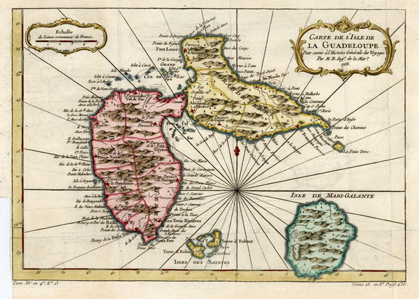 14-Caribbean Map By Jacques Nicolas Bellin