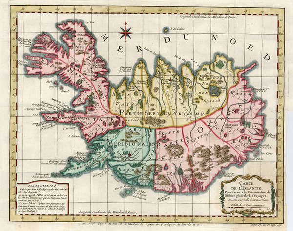 14-World, Polar Maps and Atlantic Ocean Map By Jacques Nicolas Bellin