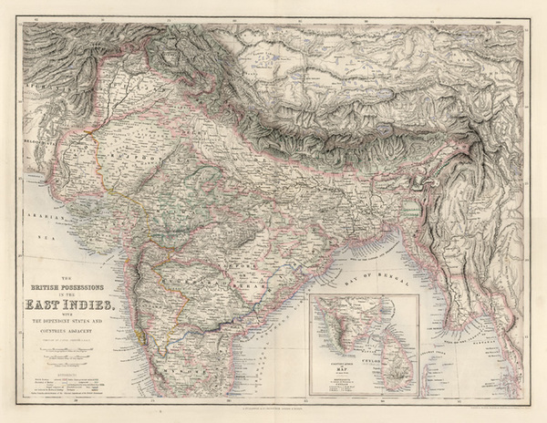54-Asia, India and Central Asia & Caucasus Map By Archibald Fullarton & Co.