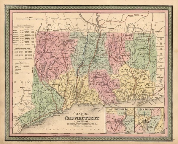 26-New England Map By Thomas, Cowperthwait & Co.