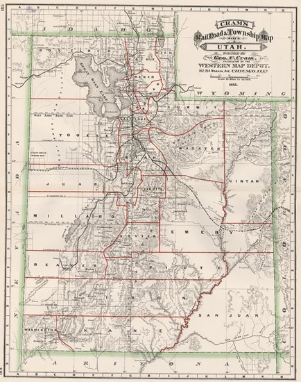 73-Southwest and Rocky Mountains Map By George F. Cram