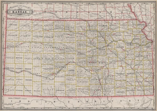 37-Midwest Map By George F. Cram