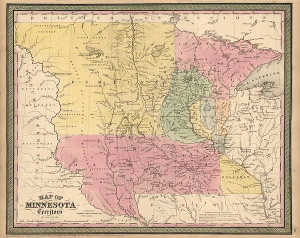 96-Midwest and Plains Map By Thomas, Cowperthwait & Co.