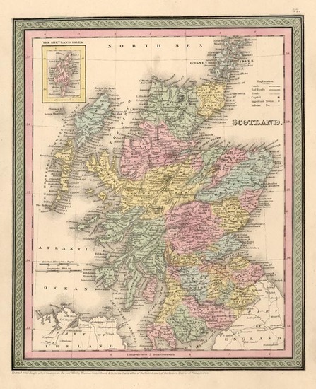 100-Europe and British Isles Map By Thomas, Cowperthwait & Co.