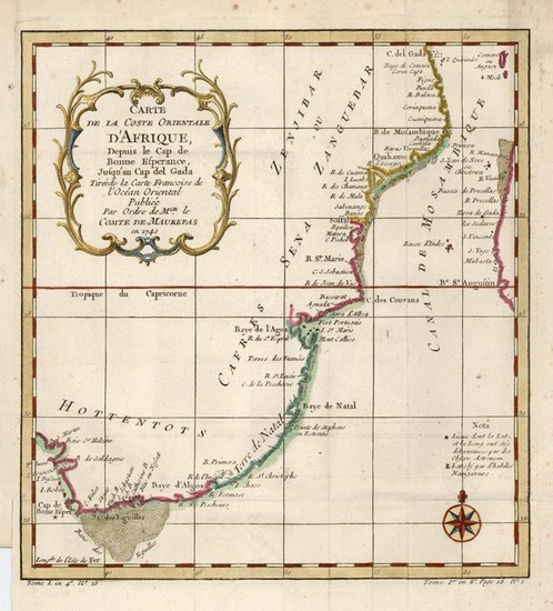 95-Africa and South Africa Map By Jacques Nicolas Bellin