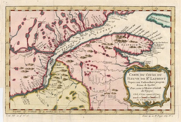 24-Canada Map By Jacques Nicolas Bellin