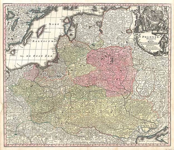 86-Europe, Poland, Russia, Baltic Countries and Germany Map By Matthaus Seutter