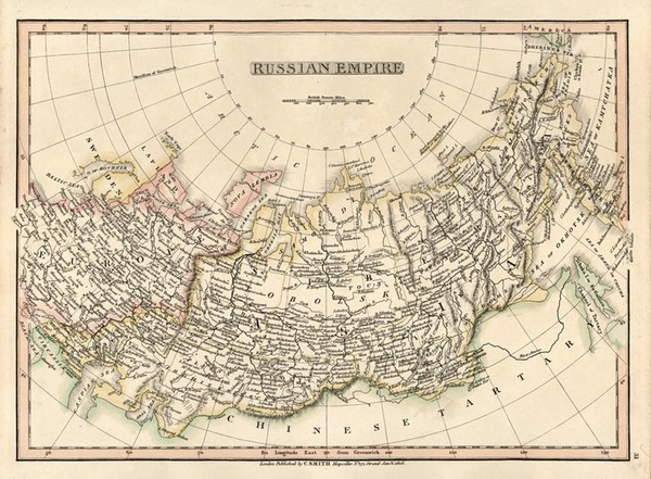 93-Europe, Russia, Asia, Central Asia & Caucasus and Russia in Asia Map By Charles Smith