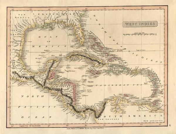 90-Southeast, Caribbean and Central America Map By Charles Smith