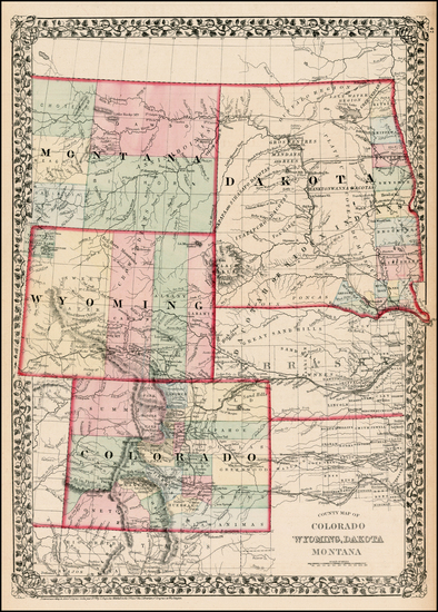 4-Plains and Rocky Mountains Map By Samuel Augustus Mitchell