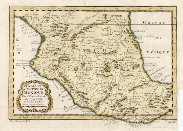 26-Mexico Map By Jacques Nicolas Bellin
