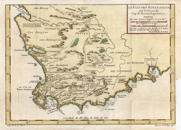 67-South Africa Map By Jacques Nicolas Bellin