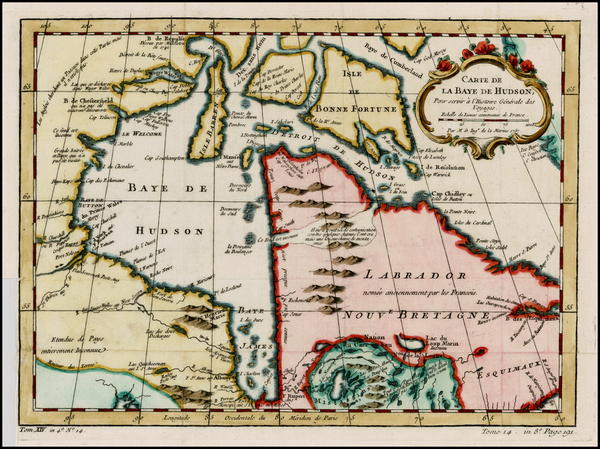 26-Polar Maps and Canada Map By Jacques Nicolas Bellin