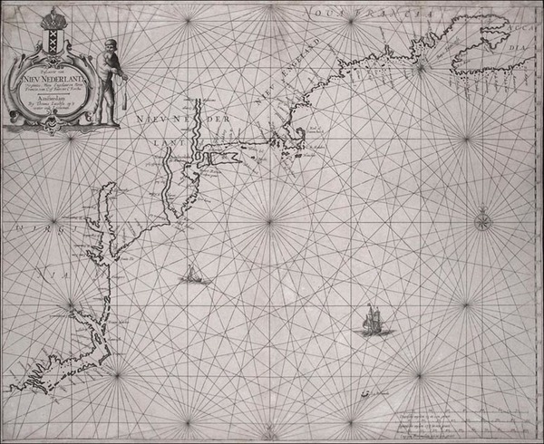 15-New England, Mid-Atlantic and Southeast Map By Anthonie (Theunis)   Jacobsz