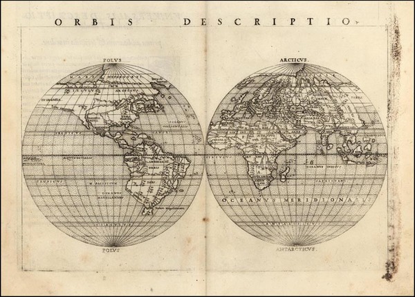 61-World and World Map By Girolamo Ruscelli