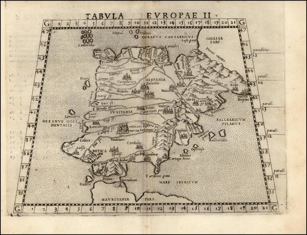 47-Europe and Spain Map By Girolamo Ruscelli