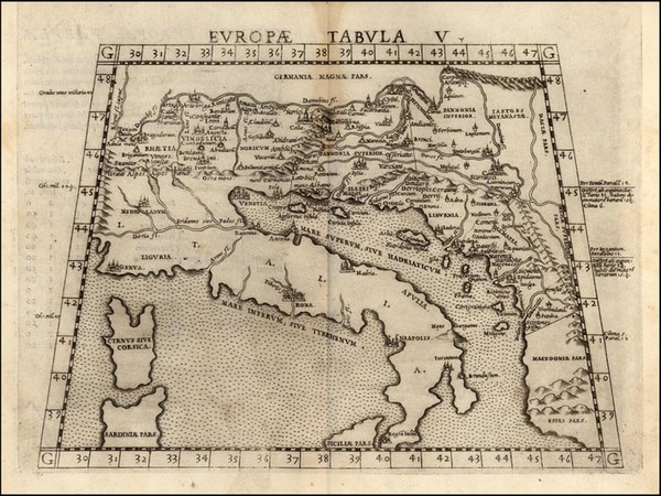 83-Europe, Balkans and Italy Map By Girolamo Ruscelli