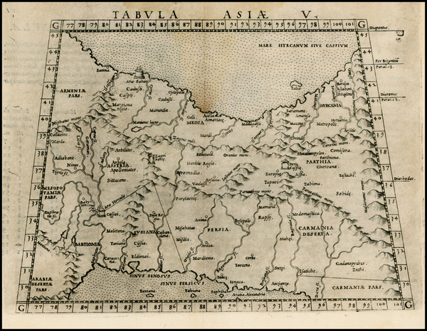 34-Central Asia & Caucasus and Middle East Map By Girolamo Ruscelli