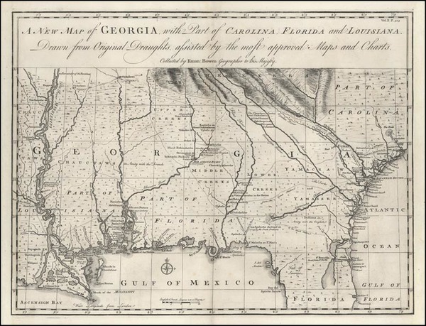 11-South and Southeast Map By Emanuel Bowen