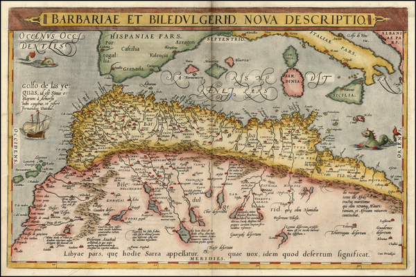 9-Europe, Mediterranean, Africa, North Africa and Balearic Islands Map By Abraham Ortelius