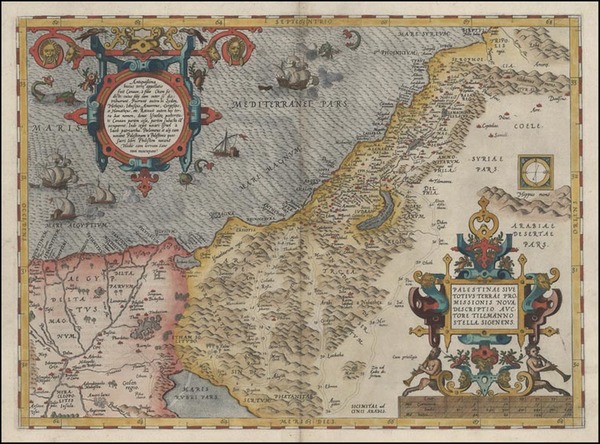 0-Middle East and Holy Land Map By Abraham Ortelius