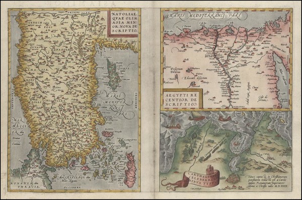 72-Asia, Middle East, Turkey & Asia Minor, Africa and North Africa Map By Abraham Ortelius