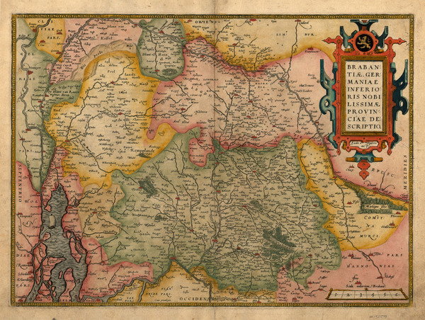 92-Netherlands Map By Abraham Ortelius