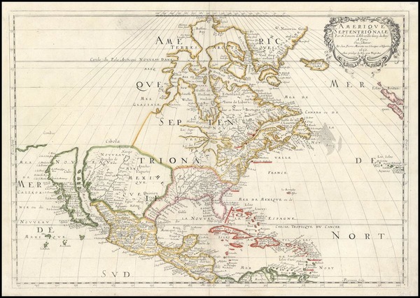 0-North America Map By Nicolas Sanson