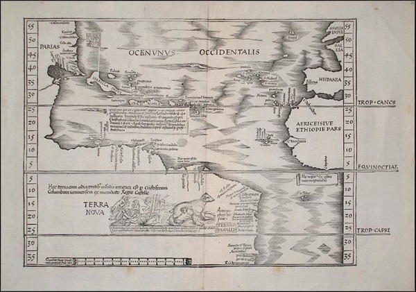 18-World, Atlantic Ocean, Southeast, North America, South America and America Map By Lorenz Fries