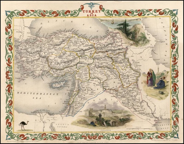 6-Europe, Turkey, Mediterranean, Asia, Middle East and Turkey & Asia Minor Map By John Tallis