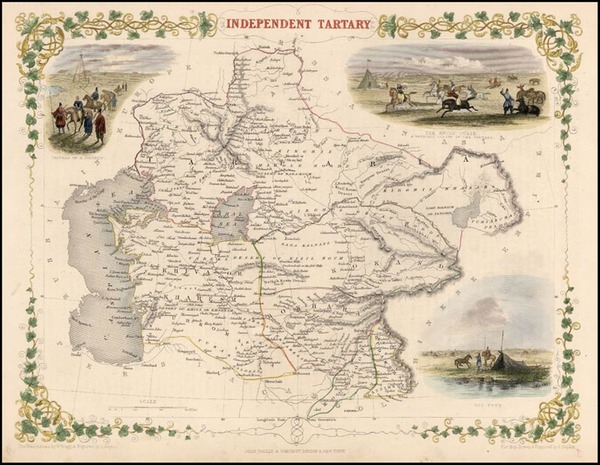 58-Asia, India, Central Asia & Caucasus and Russia in Asia Map By John Tallis