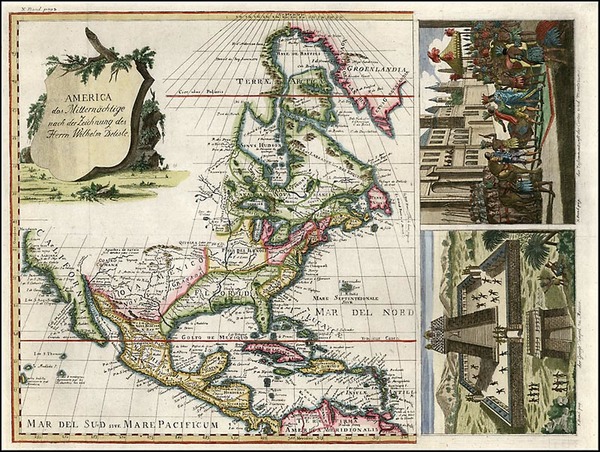 37-North America Map By Johann Justine Gebauers