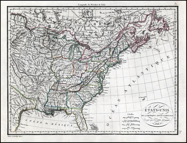 19-United States Map By Alexandre Emile Lapie