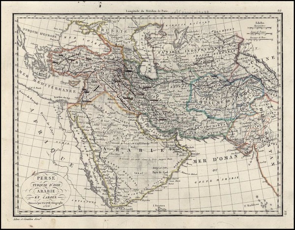 44-Asia, Middle East and Turkey & Asia Minor Map By Alexandre Emile Lapie