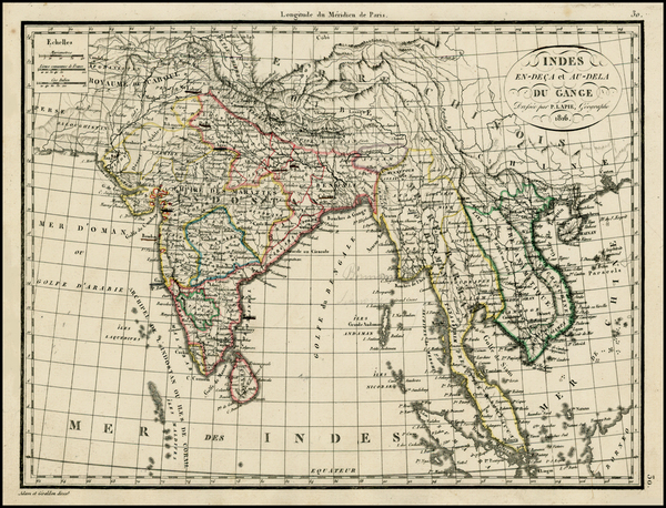 42-Asia, India, Southeast Asia and Central Asia & Caucasus Map By Alexandre Emile Lapie