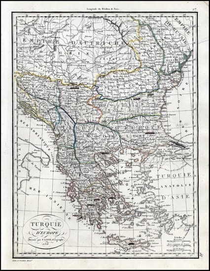 69-Europe, Balkans, Turkey and Greece Map By Alexandre Emile Lapie