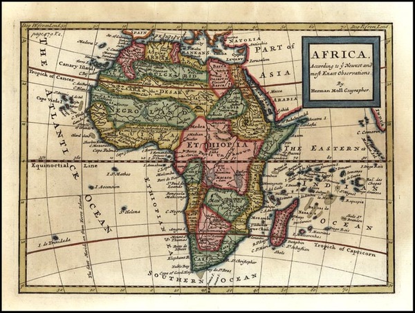 95-Africa and Africa Map By Herman Moll