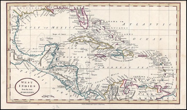 44-South, Southeast, Caribbean and Central America Map By Charles Dilly