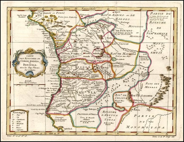 96-Africa and West Africa Map By Jacques Nicolas Bellin