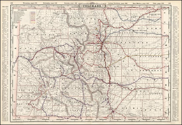 72-Southwest and Rocky Mountains Map By George F. Cram