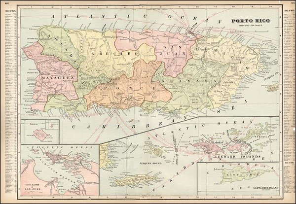 62-Caribbean Map By George F. Cram
