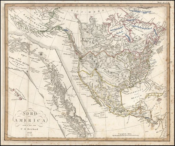 31-Alaska, Hawaii, North America and Canada Map By Christian Gottlieb Reichard