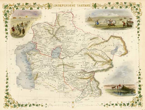 9-Asia, India, Central Asia & Caucasus and Russia in Asia Map By John Tallis