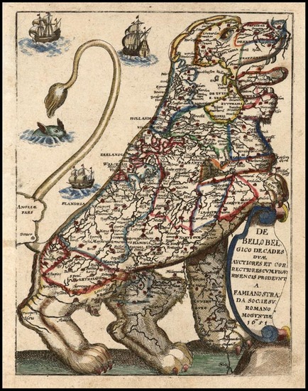 58-Europe, Netherlands, Comic & Anthropomorphic and Curiosities Map By Famiani Strada