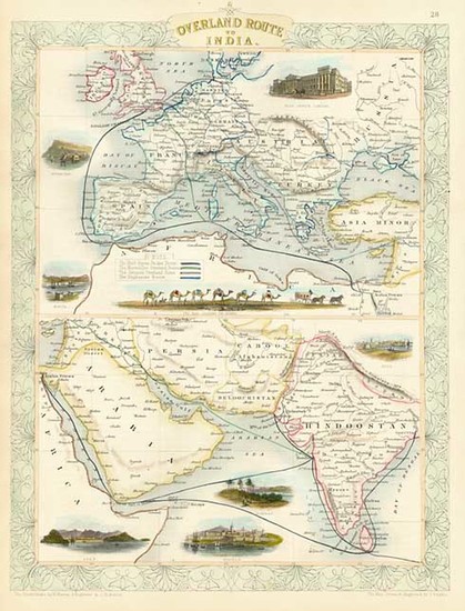 79-Europe, Europe, Asia, India, Central Asia & Caucasus and Middle East Map By John Tallis