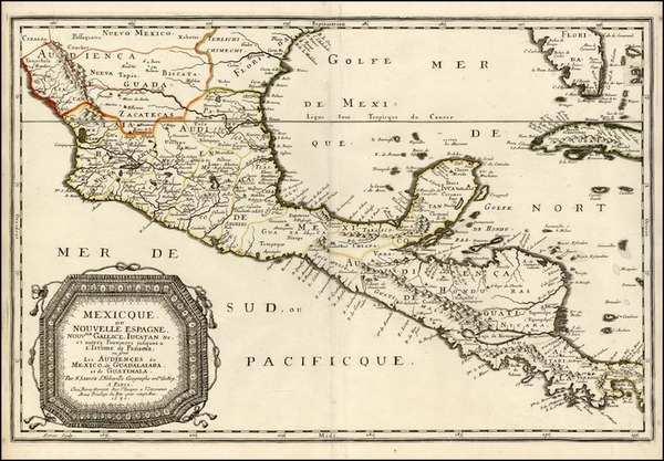 85-Mexico, Caribbean and Central America Map By Nicolas Sanson