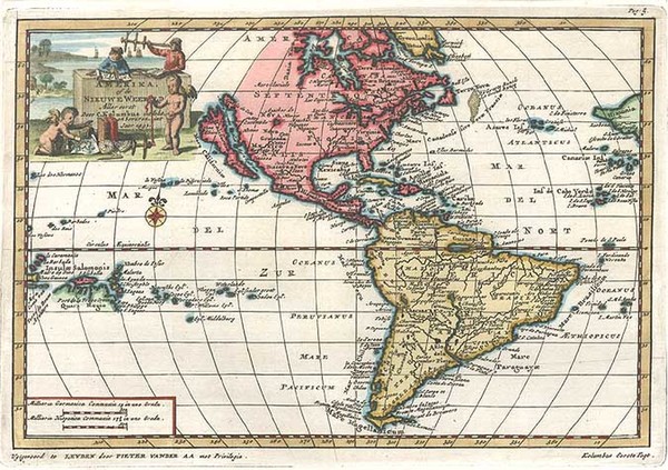 82-South America and America Map By Pieter van der Aa