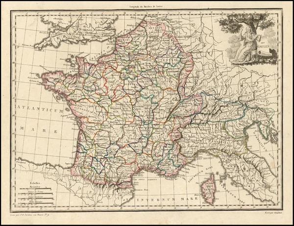 40-Europe, Europe and France Map By Conrad Malte-Brun